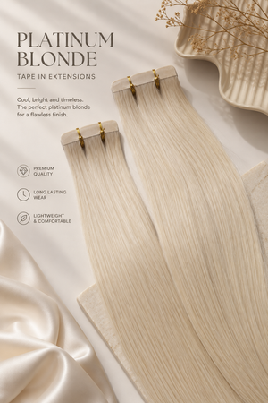 Tape-In Extensions – 50g Human Hair - Platinum Blonde