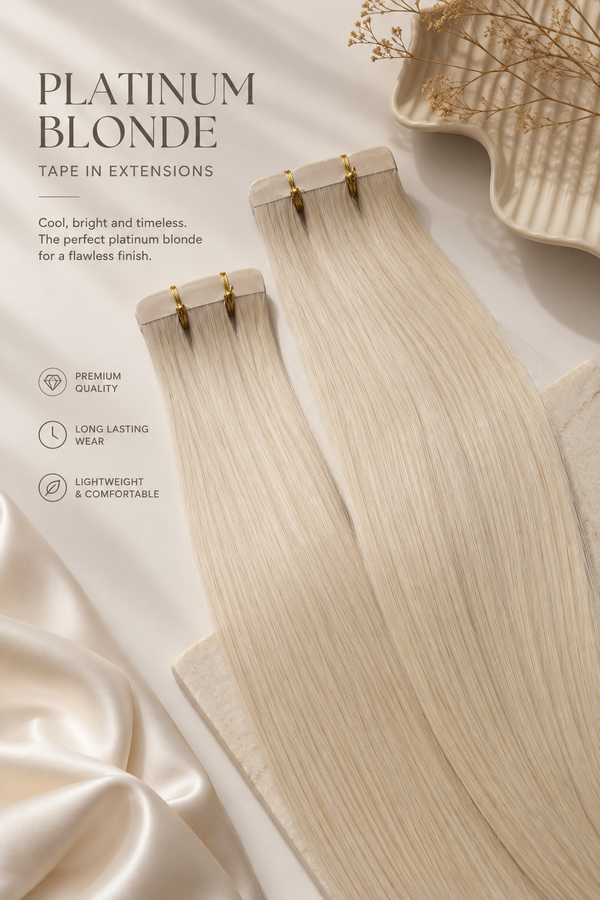 Tape-In Extensions – 50g Human Hair - Platinum Blonde