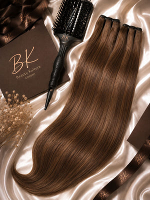 BK  Weft Hair Extensions – 100% Human Hair - Honey Blonde P18/613