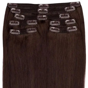 BK Double Weft 8pcs Clip-In Extensions 18'' - Chocolate Brown