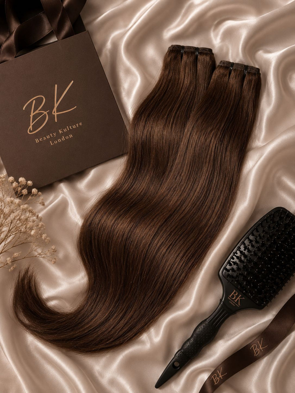 BK  Weft Hair Extensions – 100% Human Hair - Brown (A3)