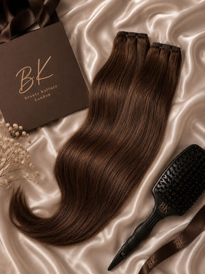BK  Weft Hair Extensions – 100% Human Hair - Honey Blonde P18/613