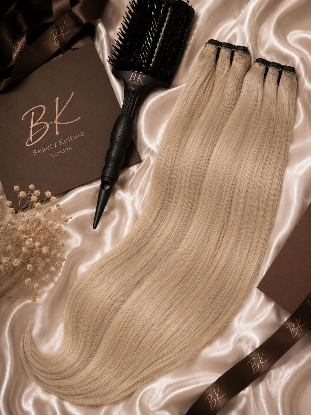 BK  Weft Hair Extensions – 100% Human Hair - Ash Balayage 5P18A