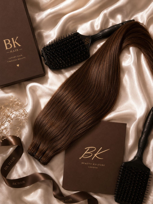BK  Weft Hair Extensions – 100% Human Hair - Honey Blonde P18/613