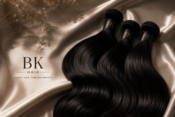 BK  Weft Hair Extensions – 100% Human Hair - Jet Black