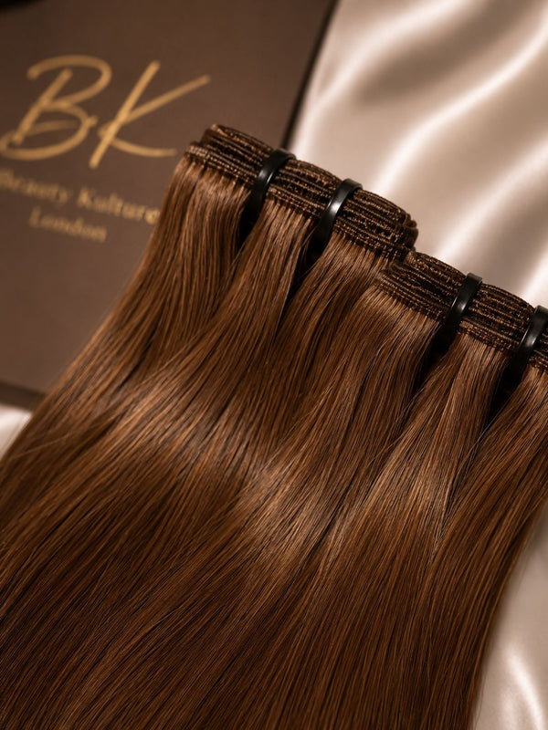 BK  Weft Hair Extensions – 100% Human Hair - Honey Blonde P18/613